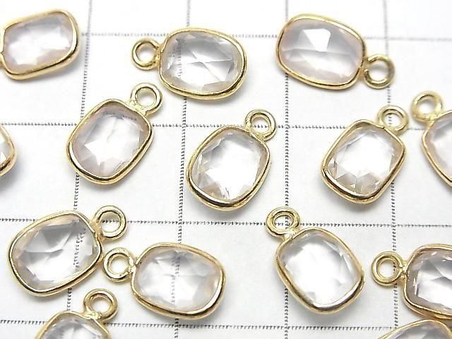 【動画】宝石質ローズクォーツAAA 枠留めレクタングル~オーバルカット9×7mm 18KGP 3個 サムネイル2