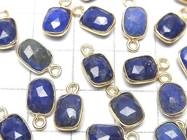 【動画】宝石質ラピスラズリAAA- 枠留めレクタングル~オーバルカット9×7mm 18KGP 3個 サムネイル2