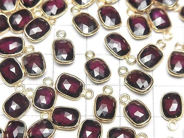 【動画】宝石質モザンビーク産ガーネットAAA- 枠留めレクタングル~オーバルカット9×7mm 18KGP 2個 サムネイル3