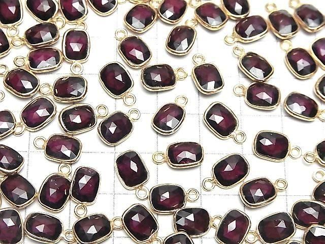 【動画】宝石質モザンビーク産ガーネットAAA- 枠留めレクタングル~オーバルカット9×7mm 18KGP 2個 サムネイル4