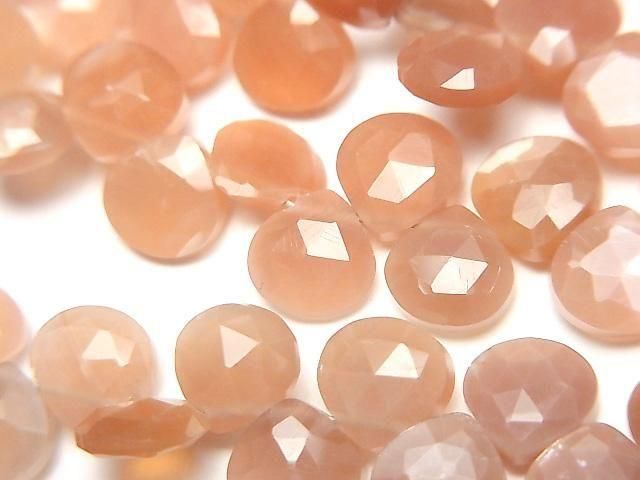 【動画】宝石質オレンジムーンストーンAA++ マロン ブリオレットカット7×7mm カラーグラデーション 1連(約14cm)の画像