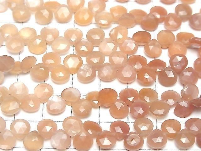 【動画】宝石質オレンジムーンストーンAA++ マロン ブリオレットカット7×7mm カラーグラデーション 1連(約14cm) サムネイル3