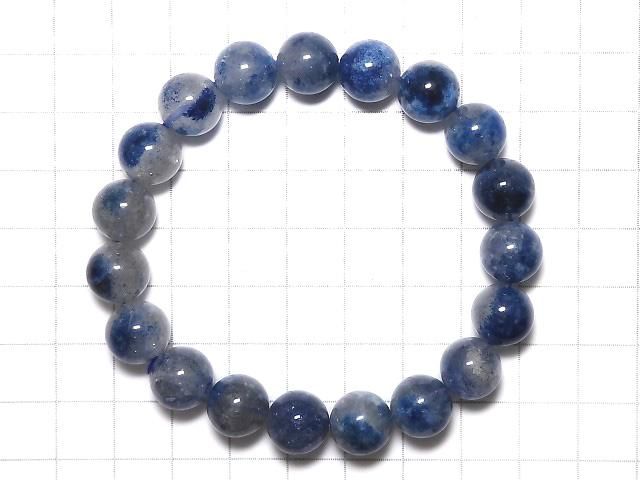 【動画】【1点もの】デュモルチェライトインクォーツAA++ ラウンド10.5mm 1連(ブレス) NO.14 サムネイル2