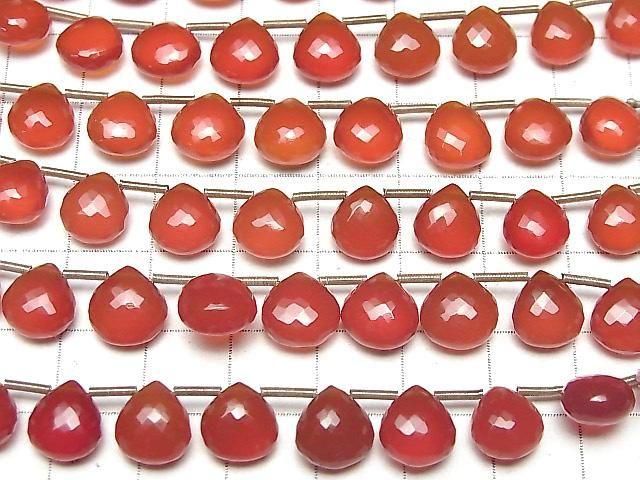 【動画】【極上カット】宝石質レッドアゲートAAA マロン ブリオレットカット 半連/1連(8粒) サムネイル4