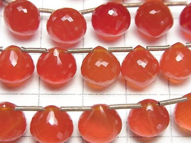 【動画】【極上カット】宝石質レッドアゲートAAA オニオン ブリオレットカット 半連/1連(8粒) サムネイル2