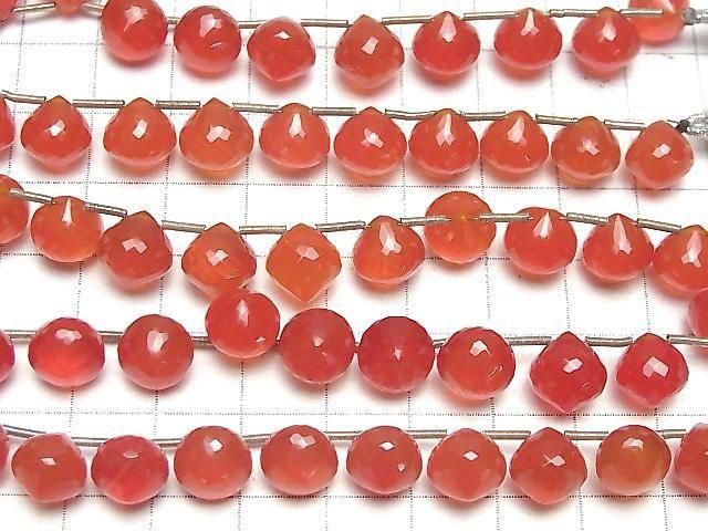 【動画】【極上カット】宝石質レッドアゲートAAA オニオン ブリオレットカット 半連/1連(8粒) サムネイル3