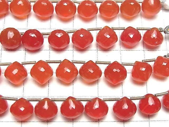 【動画】【極上カット】宝石質レッドアゲートAAA オニオン ブリオレットカット 半連/1連(8粒) サムネイル4