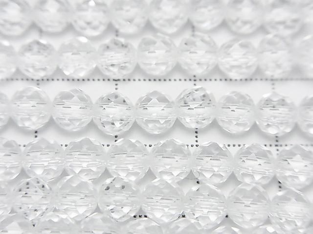 【動画】【素晴らしい輝き】クリスタル(合成水晶)AAA 64面ラウンドカット5mm 1連(約37cm) サムネイル2