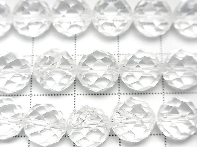 【動画】【素晴らしい輝き】クリスタル(合成水晶)AAA- 64面ラウンドカット10mm 半連/1連(約34cm) サムネイル2
