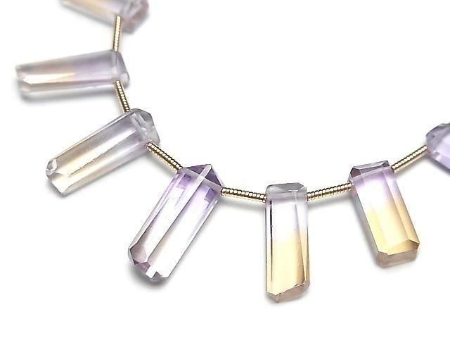 【動画】【1点もの】宝石質アメトリンAAA- ラフレクタングルカット 1連(17粒)の画像