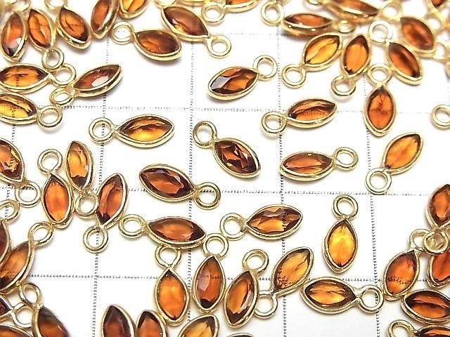 【動画】宝石質マデイラシトリンAAA- 枠留めマーキスファセットカット7×4mm 18KGP 3個 サムネイル3