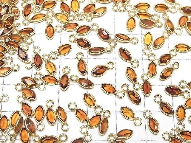 【動画】宝石質マデイラシトリンAAA- 枠留めマーキスファセットカット7×4mm 18KGP 3個 サムネイル4