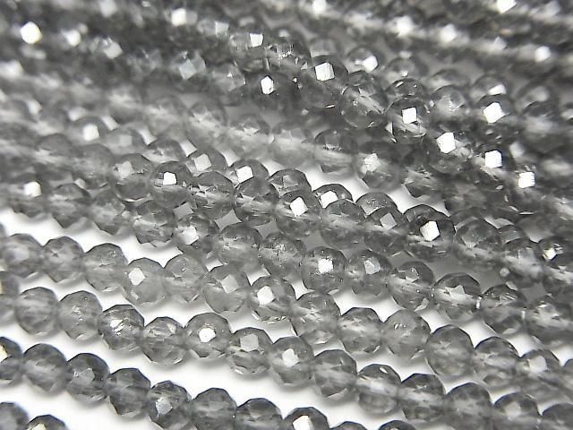【素晴らしい輝き】グレーフラッシュクリスタル ラウンドカット3mm 1連(約37cm)の画像