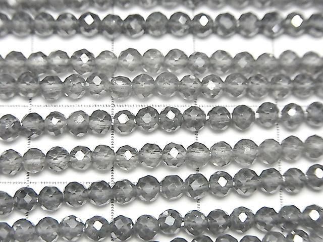 【素晴らしい輝き】グレーフラッシュクリスタル ラウンドカット3mm 1連(約37cm) サムネイル2