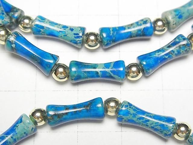 【動画】ブルーカラーカオリン バンブー13×5×5mm 1連(ブレス) サムネイル2