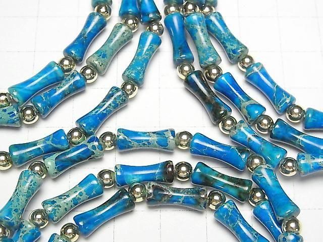 【動画】ブルーカラーカオリン バンブー13×5×5mm 1連(ブレス) サムネイル3