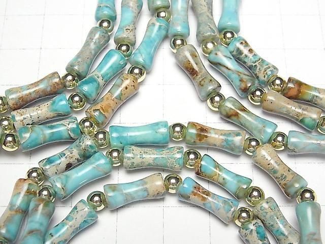 【動画】ライトブルーカラーカオリン バンブー13×5×5mm 1連(ブレス) サムネイル3