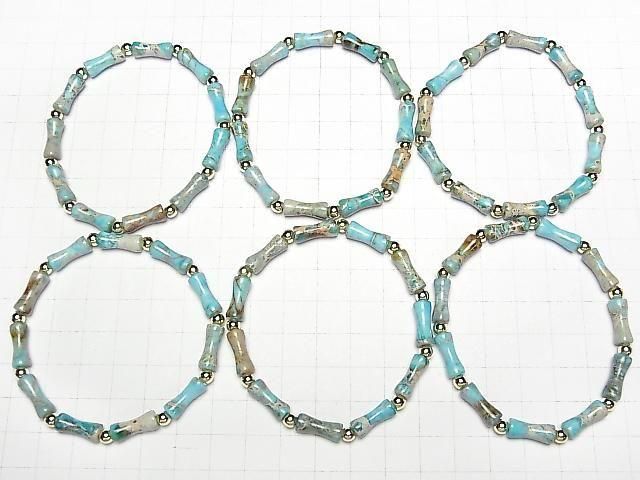 【動画】ライトブルーカラーカオリン バンブー13×5×5mm 1連(ブレス) サムネイル4