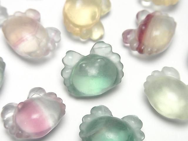 【動画】マルチカラーフローライトAAA- カニモチーフ13.5×16.5mm 【穴なし】 5個の画像