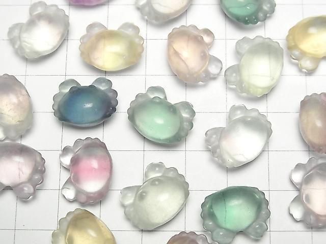【動画】マルチカラーフローライトAAA- カニモチーフ13.5×16.5mm 【穴なし】 5個 サムネイル4