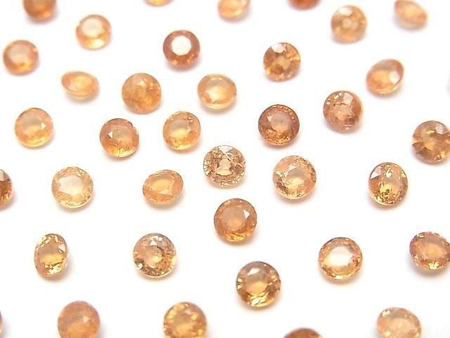 【動画】宝石質スペサルタイトガーネットAAA ルース ラウンドファセットカット4×4mm 2粒の画像