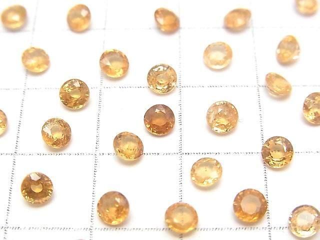 【動画】宝石質スペサルタイトガーネットAAA ルース ラウンドファセットカット4×4mm 2粒 サムネイル2