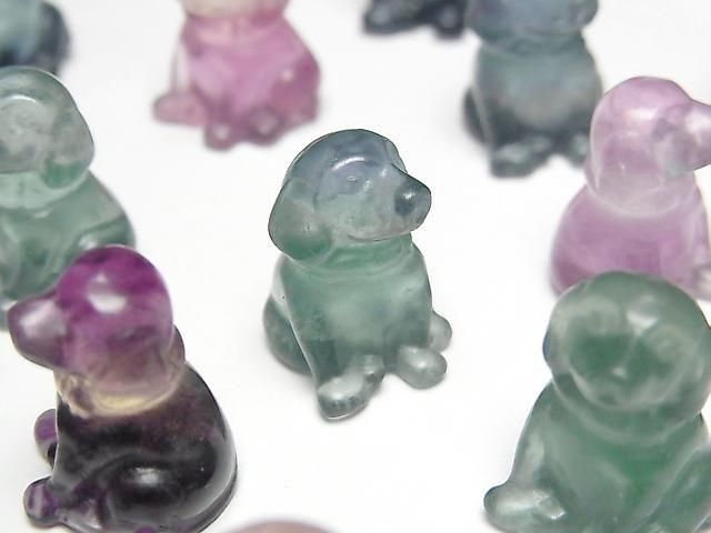 【動画】マルチカラーフローライトAAA- 犬モチーフ 17×12mm 【穴なし】 5個の画像