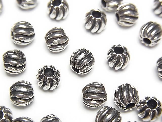 Silver925 デザインラウンド6mm 2個の画像