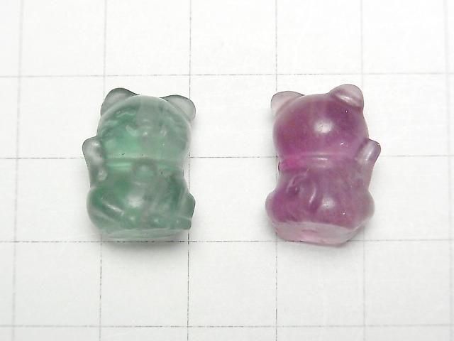 【動画】マルチカラーフローライトAAA- 招き猫モチーフ18×13mm 【貫通穴】 5個 サムネイル2