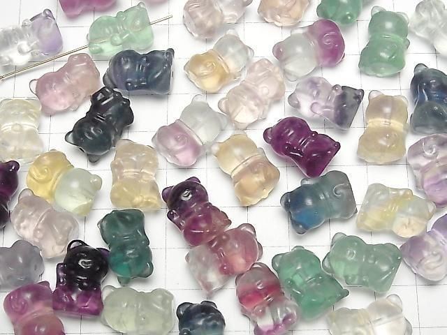 【動画】マルチカラーフローライトAAA- 招き猫モチーフ18×13mm 【貫通穴】 5個 サムネイル4