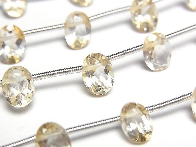 【動画】宝石質シトリンAAA- オーバルファセットカット 【Mサイズ】 1連(約20cm)の画像