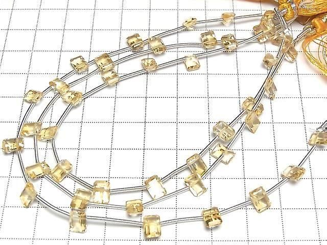【動画】宝石質シトリンAAA- レクタングルファセットカット7×5mm 1連(約20cm) サムネイル4