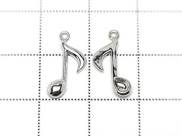 メタルパーツ 音符モチーフ(8分音符) チャーム13.5×8mm シルバーカラー 3個 サムネイル2