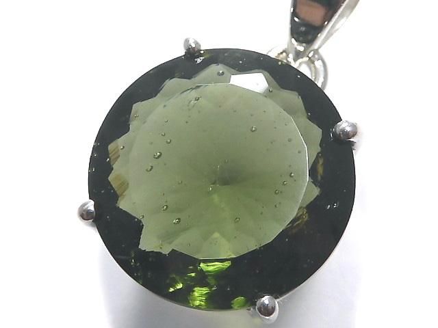 【動画】【1点もの】モルダバイトAAA ファセットカットペンダントトップ SILVER925製 NO.107の画像