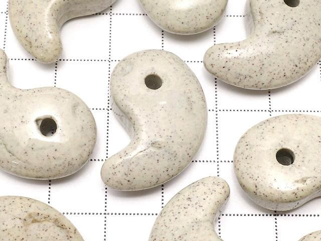 【動画】◆特価◆◆天然記念物◆台湾産高純度北投石 勾玉30×20mm 1個 サムネイル2