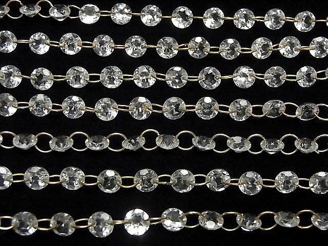 【動画】宝石質ホワイトトパーズ ラウンドファセットカット6×6mm 【ダブルホール】 1連(14粒) サムネイル4