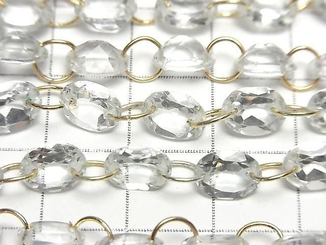 【動画】宝石質ホワイトトパーズ オーバルファセットカット8×6mm 【ダブルホール】 1連(9粒) サムネイル2