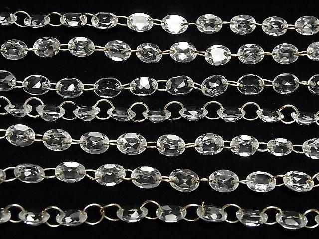 【動画】宝石質ホワイトトパーズ オーバルファセットカット8×6mm 【ダブルホール】 1連(9粒) サムネイル4