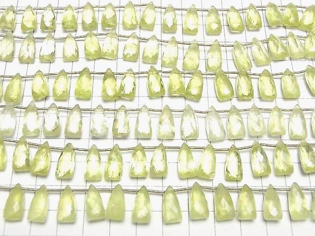 【動画】宝石質レモンクォーツAA++ 変形ペアシェイプカット15×7mm 1連(17粒) サムネイル4