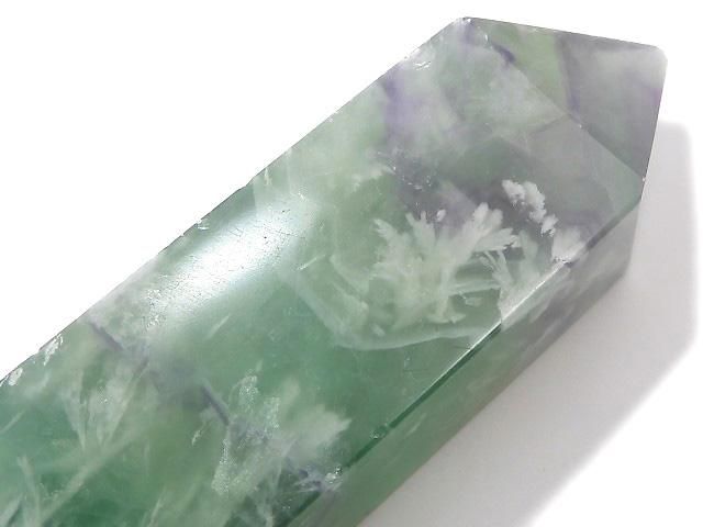 【動画】【1点もの】エンジェルフェザーフローライト ポイント(四角柱) 1個 NO.6の画像