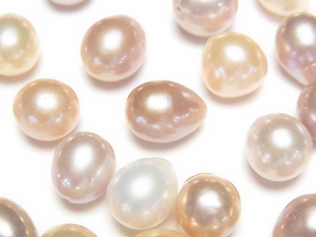 【動画】【粒売り】淡水真珠AA++ ポテト~ドロップ10~13mm 【片穴】 天然色ミックス 5粒の画像