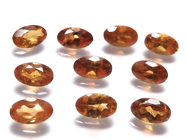 【動画】【1点もの】宝石質スペサルタイトガーネットAAA ルース ファセットカット 10粒セット NO.109の画像