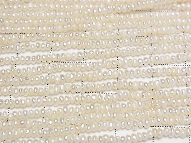 【動画】極小淡水真珠ケシパールAA+ ロンデル~ポテト2.5mm ホワイト 1連(約35cm) サムネイル2