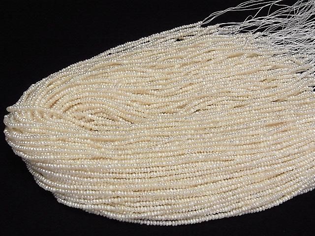 【動画】極小淡水真珠ケシパールAA+ ロンデル~ポテト2.5mm ホワイト 1連(約35cm) サムネイル4