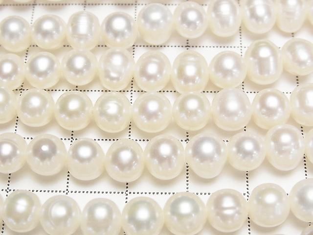【動画】淡水真珠AA++ ポテト7~8mm ホワイト 1連(約37cm) サムネイル2
