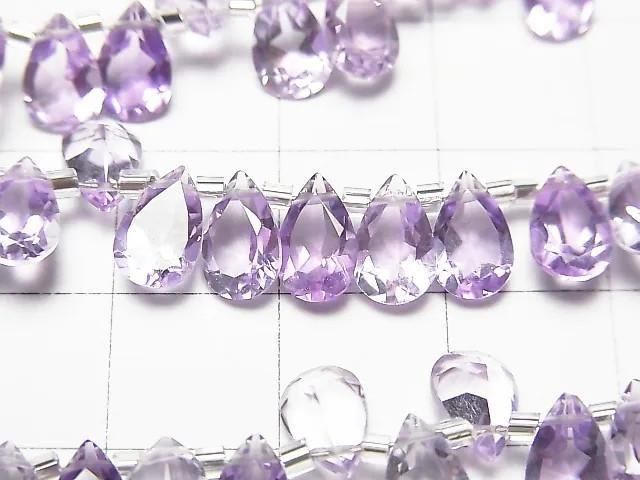【動画】宝石質アメジストAAA ペアシェイプ ファセットカット8×5mm 半連/1連(約12cm) サムネイル2