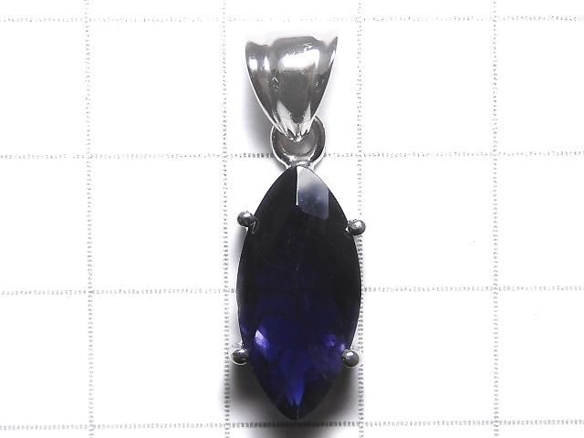 【動画】【1点もの】宝石質アイオライトAAA- ファセットカットペンダントトップ SILVER925製 NO.27 サムネイル2