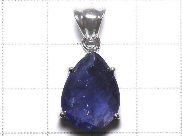 【動画】【1点もの】宝石質アイオライトAAA- ファセットカットペンダントトップ SILVER925製 NO.28 サムネイル2