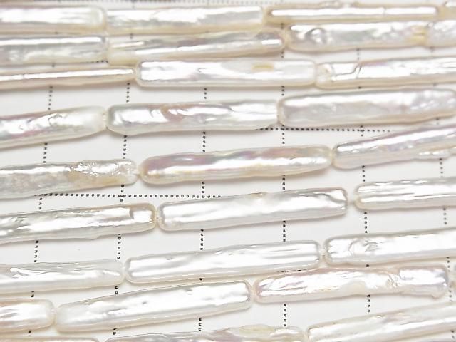 【動画】淡水真珠AA スティック14~24mm ホワイト 1連(約37cm) サムネイル2