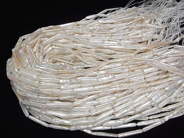 【動画】淡水真珠AA スティック14~24mm ホワイト 1連(約37cm) サムネイル4